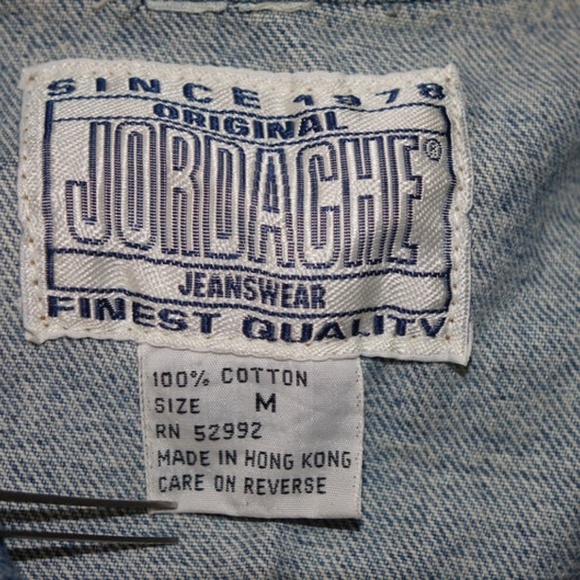 Retro Jordache Cropped Jean Jacket Rhinestones - Picture 7 of 8